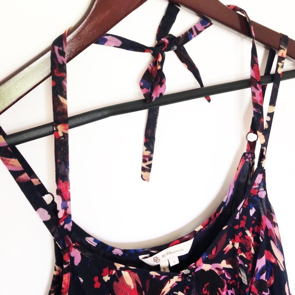 BCBGeneration Tiered Ruffle Floral Halter Dress Sm - Picture 4 of 8